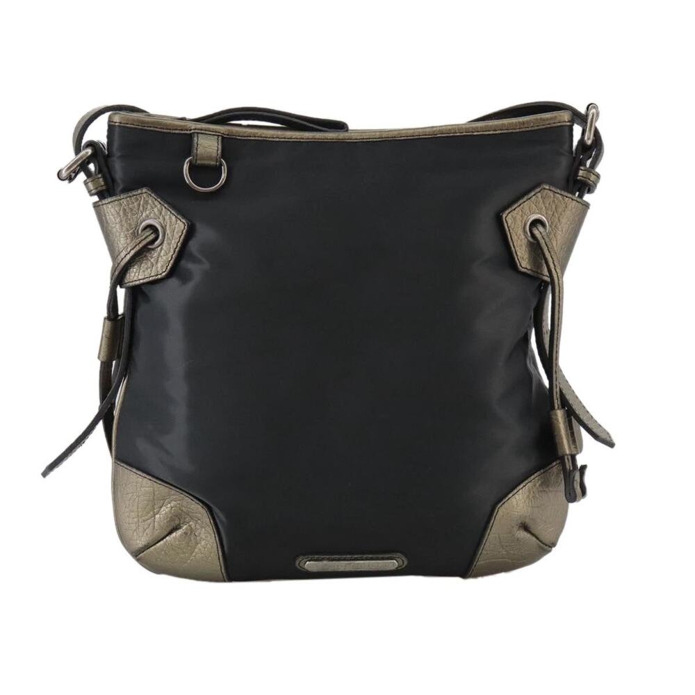 Burberry Nylon Leather Shoulder Bag Black